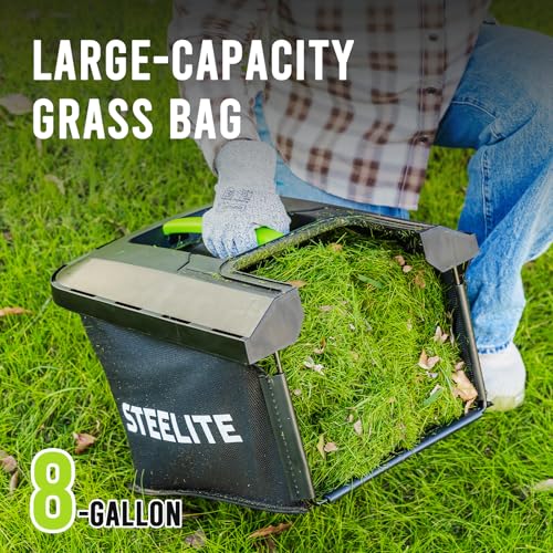 Steelite 13" Brushless Electric Lawn Mower – 20V Cordless/AC, 5 Heights, 3-in-1 Mulch & Bag