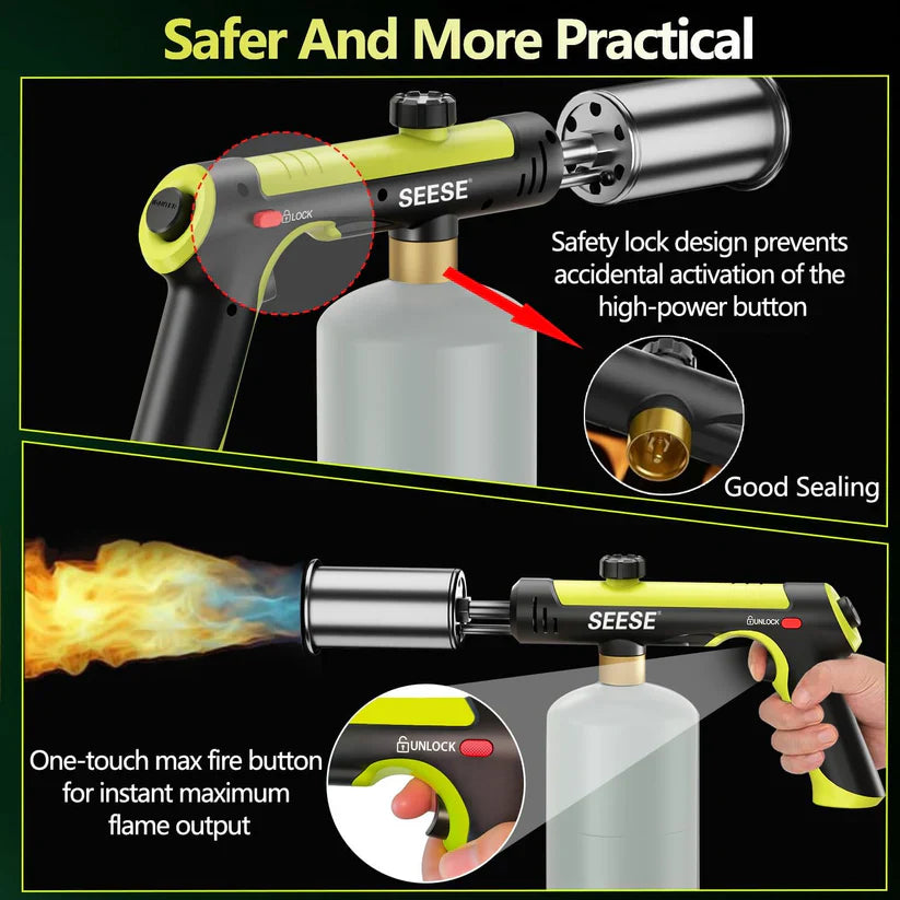 One-Touch Max Flame For Searing, BBQ & Fire Starting