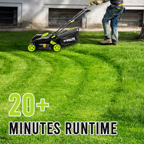 Steelite 13" Brushless Electric Lawn Mower – 20V Cordless/AC, 5 Heights, 3-in-1 Mulch & Bag